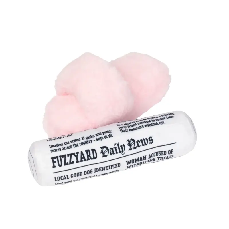 FuzzYard Fetch My Slippers & Paper Plush Dog Toy - 2 Pack