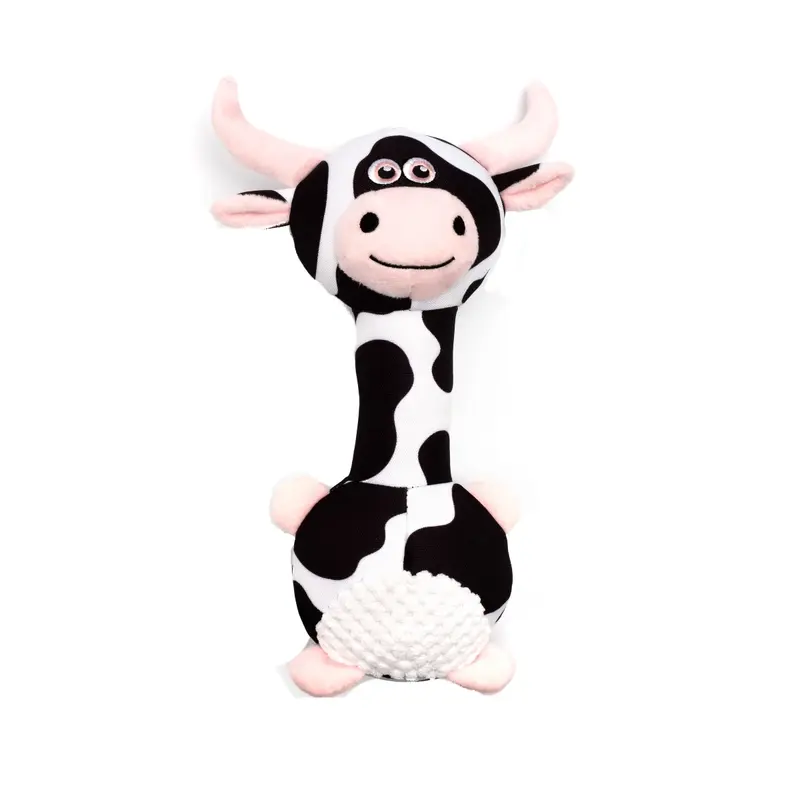 Worthy Dog Animal Bonded Long Neck Dog Toy - Cow