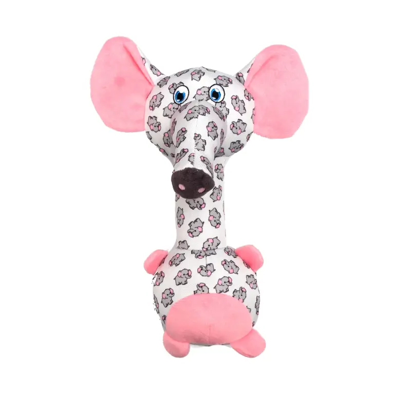 Worthy Dog Animal Bonded Long Neck Dog Toy - Elephant 