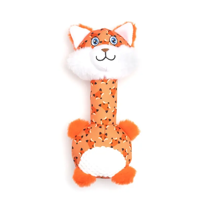 Worthy Dog Animal Bonded Long Neck Dog Toy - Fox