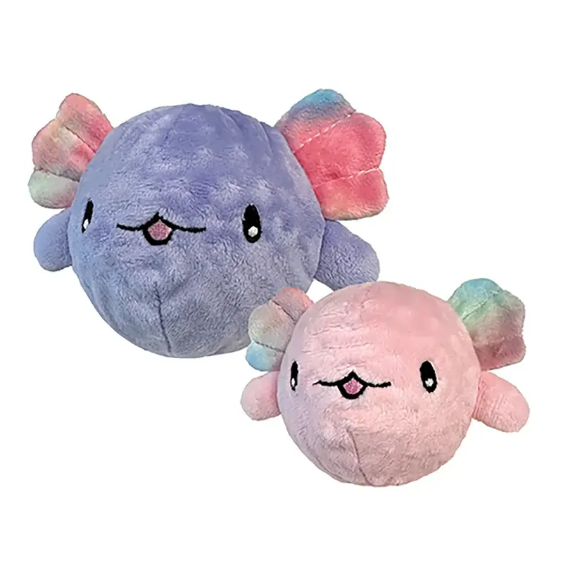 foufou Dog fouFIT Spikers 2-in-1 Dog Toy - Fuzzy Wuzzy Axolotl