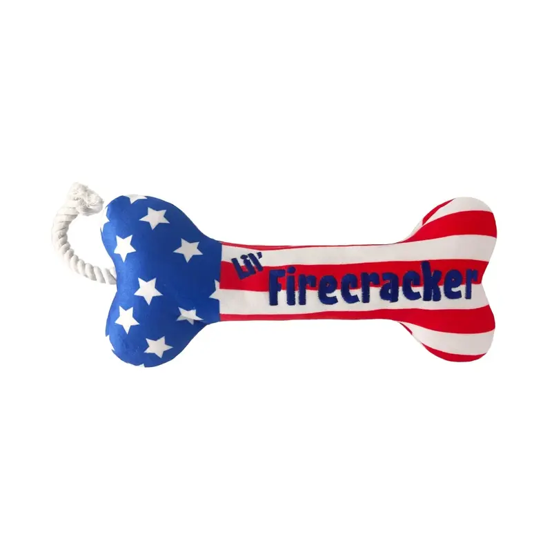 Huxley & Kent Power Plush Patriotic Dog Toy - Lil' Firecracker Bone