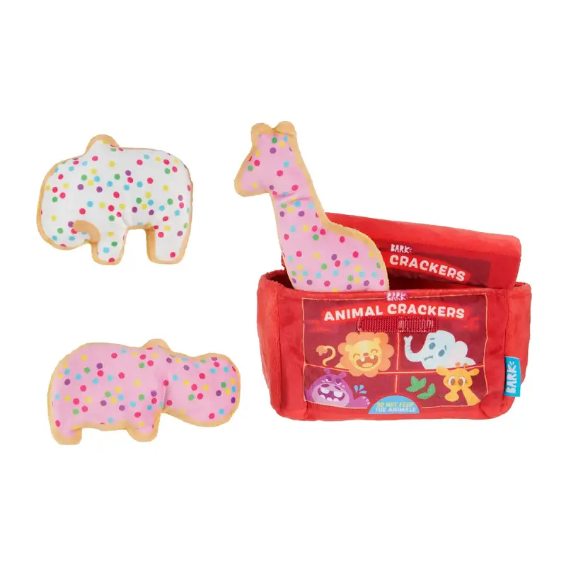 BARK Plush Food Dog Toy - Animal Squeakers 3 Pack
