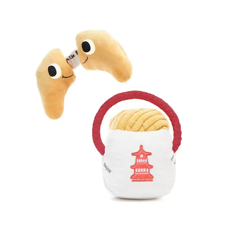 BARK Plush Food Dog Toy - Chew Mein & Furtune