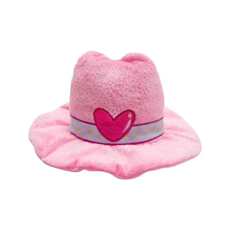 SnugArooz Save A Horse Plush Dog Toy - Pink Cowboy Hat