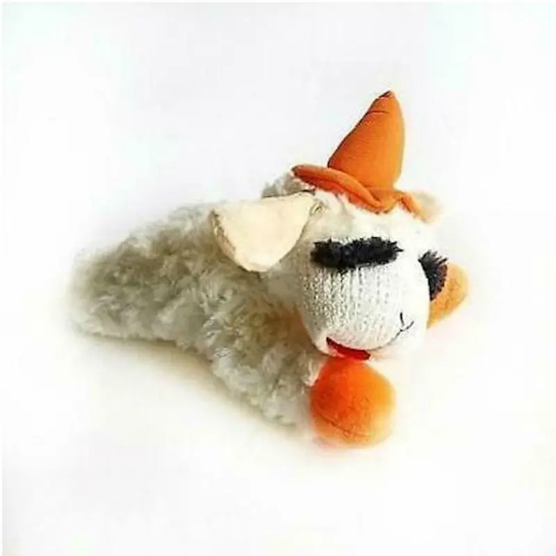 Multipet Halloween Lamb Chop Dog Toy - Orange Witches Hat