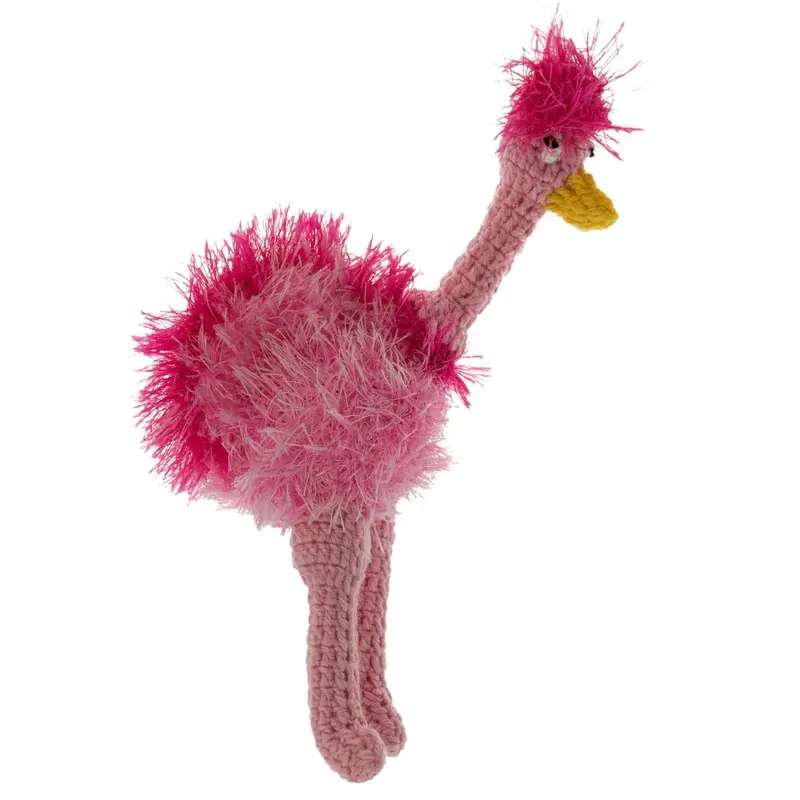 OoMaLoo Handmade Ostrich Dog Toy - Pink