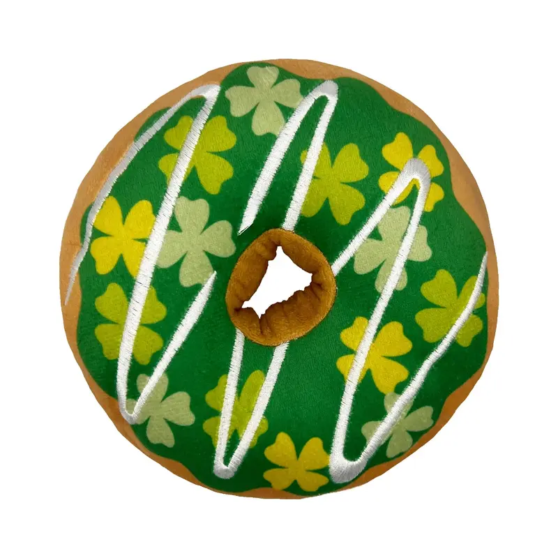 Huxley & Kent Power Plush Dog Toy - Shamrock Donut Green