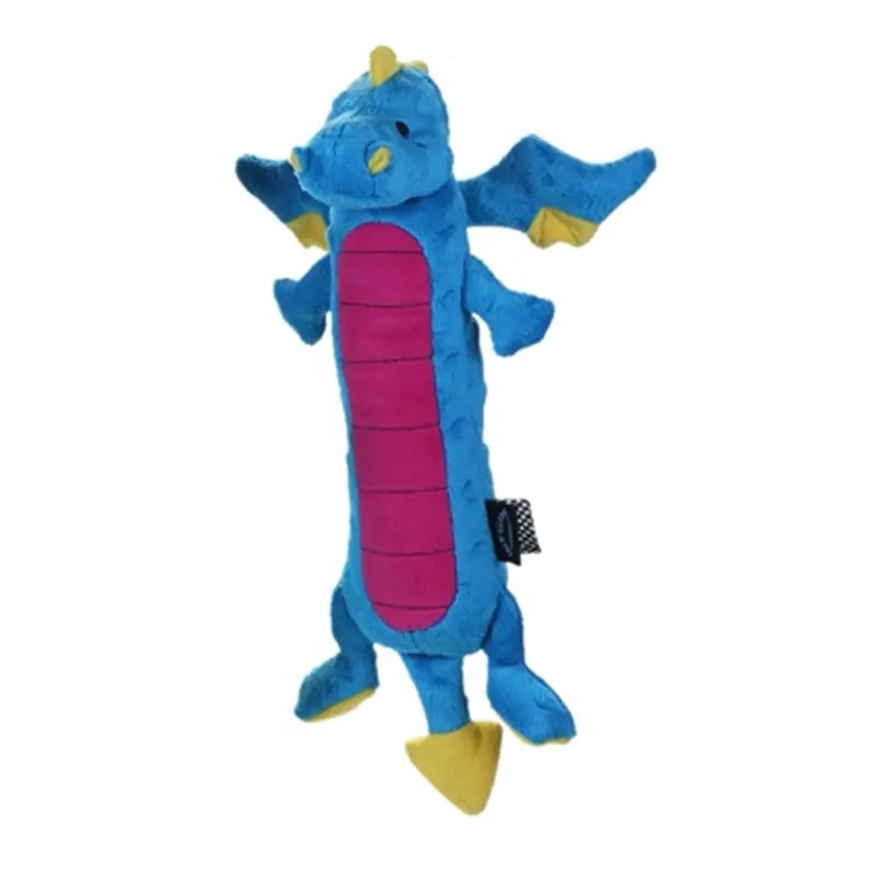 goDog Skinny Dragon Dog Toy - Blue