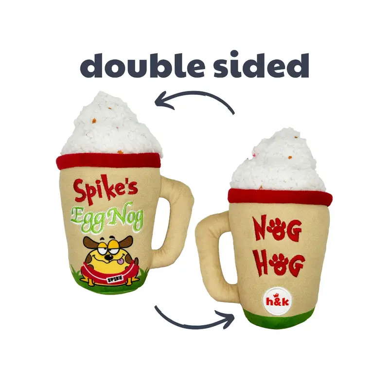 Huxley & Kent Holiday Power Plush Dog Toy - Spike's Egg Nog