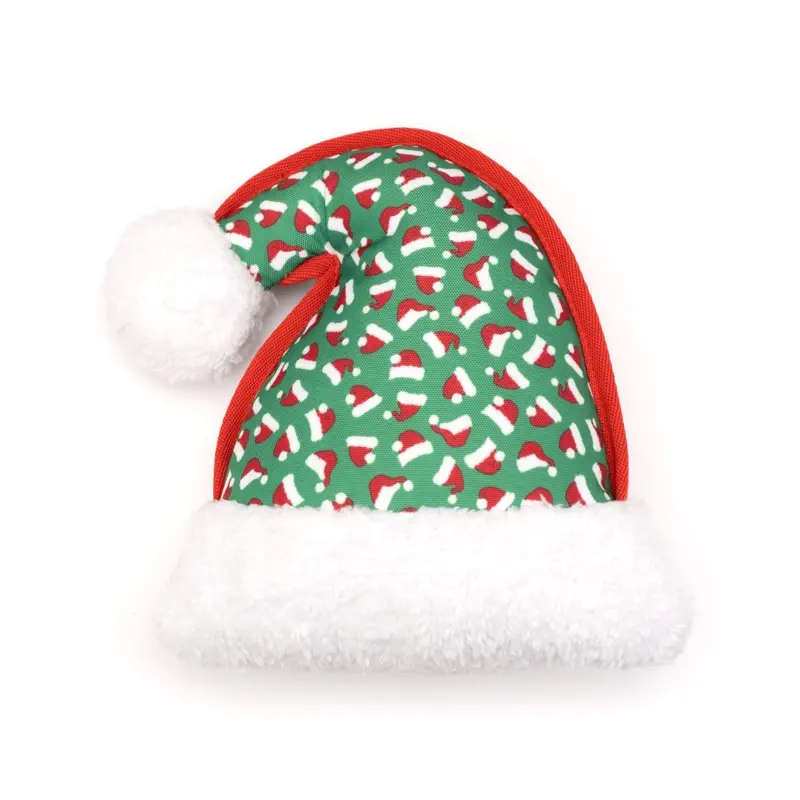 Worthy Dog Holiday Bonded Mesh Dog Toy - Santa Hat
