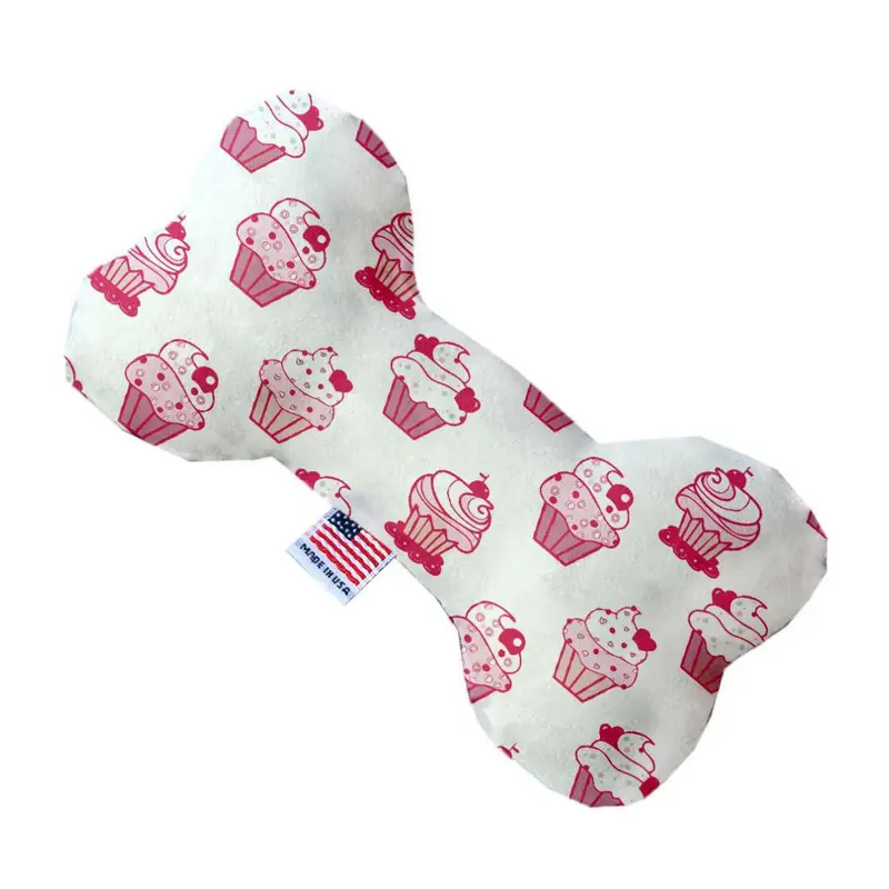 Bone Dog Toy - Pink Whimsy Cupcakes