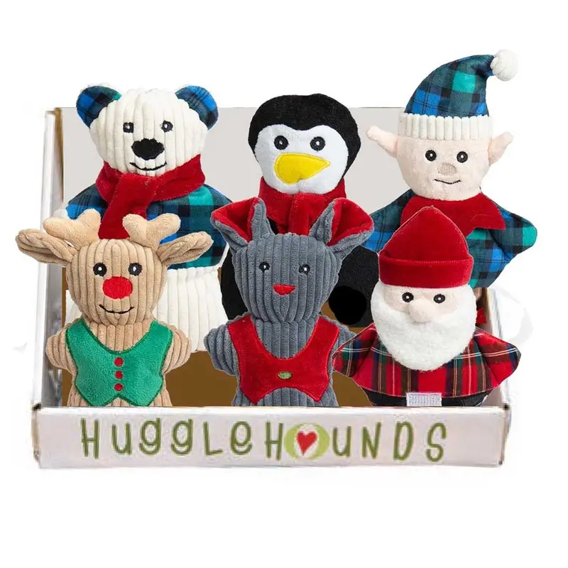 HuggleHounds Holiday Tartan Cookie Dog Toy