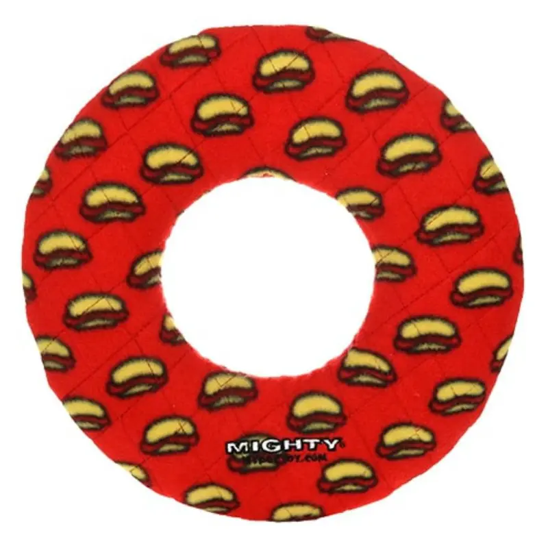 Mighty No Stuff Ring Dog Toy - Red Hot Dogs