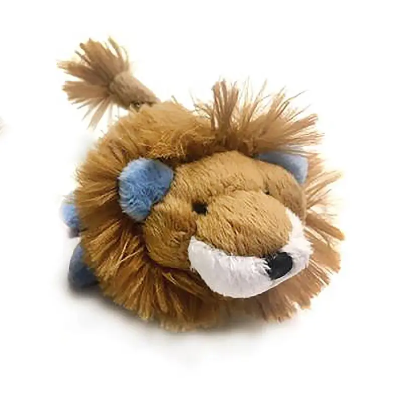 Oscar Newman Safari Baby Pipsqueak Dog Toy - Lion Blue