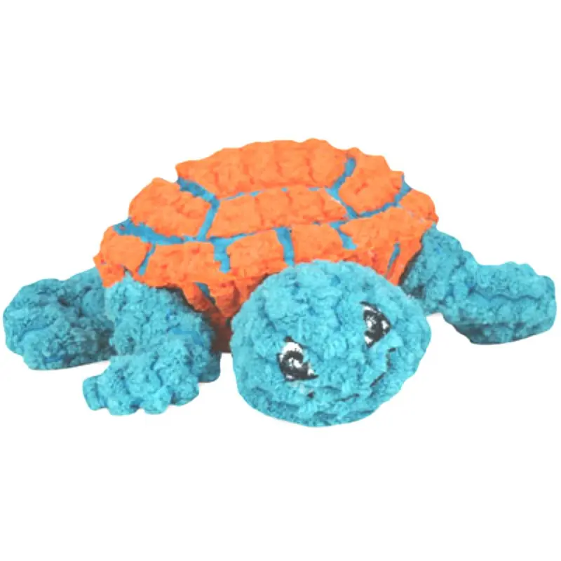HuggleHounds Ruff-Tex Dude the Turtle Dog Toy - Teal & Orange