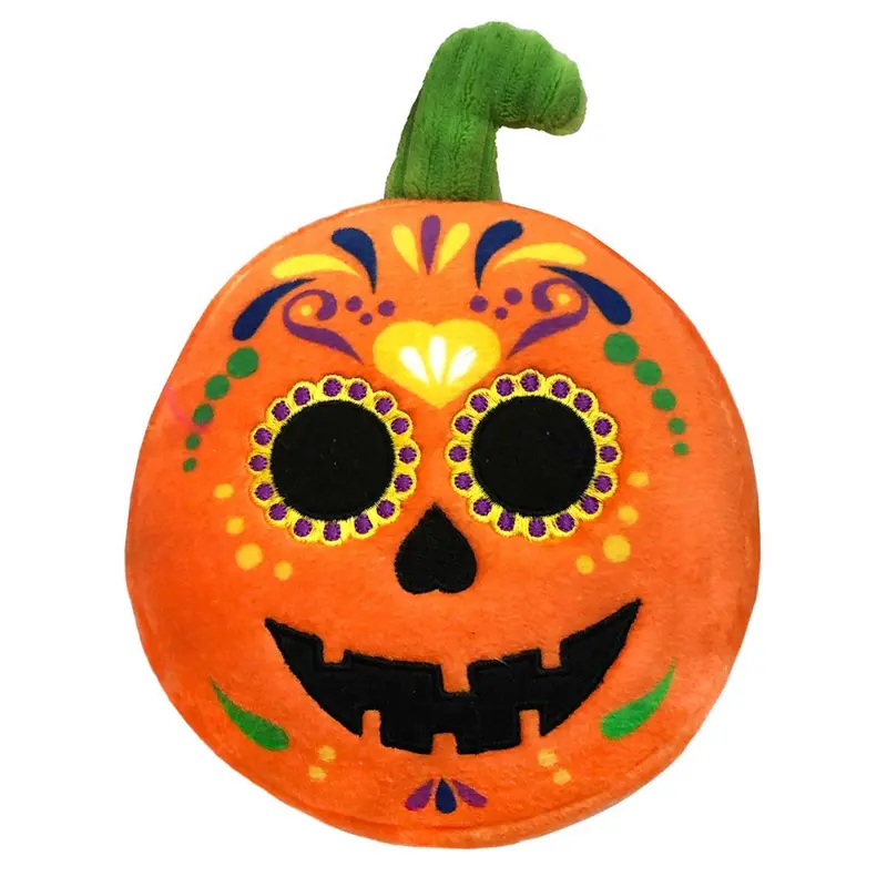 Huxley & Kent Halloween Power Plush Dog Toy - Sugar Skull Pumpkin