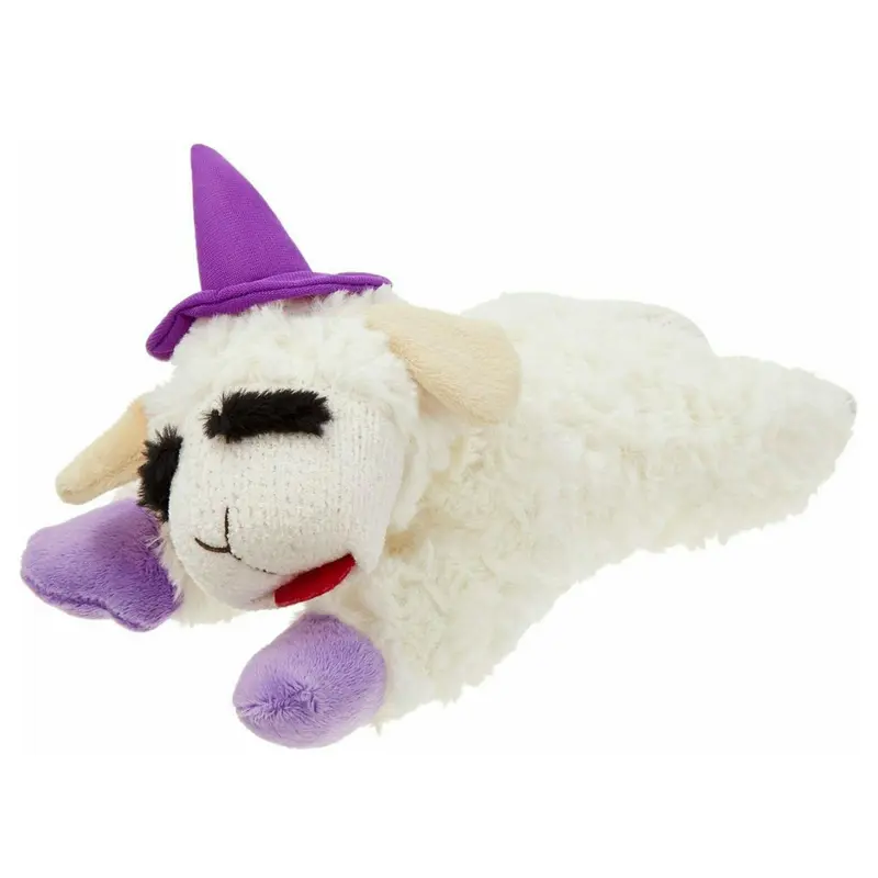 Multipet Halloween Lamb Chop Dog Toy - Purple Witches Hat