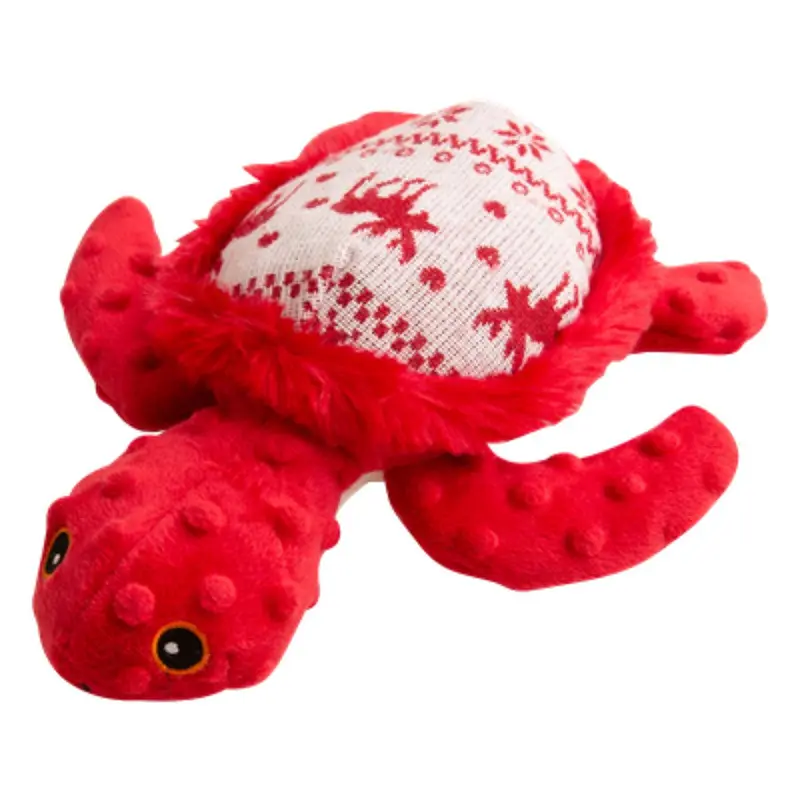 Snugarooz Holiday Turtle Dog Toy - Merry Red