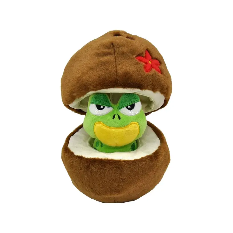 HugSmart Fruity Critterz Puzzle Hunter Dog Toy - Coconut Frog