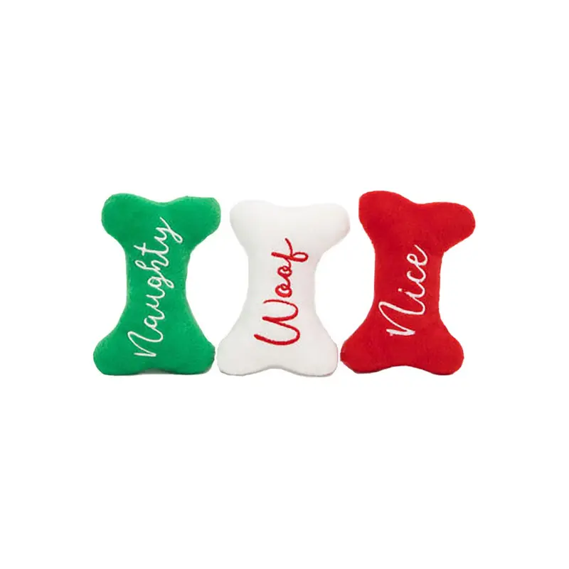 ZippyPaws Holiday Miniz Dog Toys - Naughty and Nice Bones