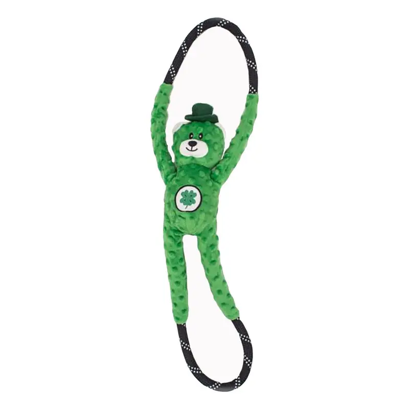 ZippyPaws St. Patrick's RopeTugz Dog Toy - Lucky Bear