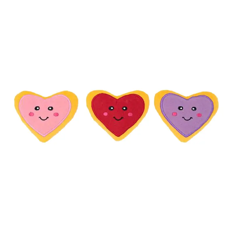 ZippyPaws Valentine's Miniz Dog Toys - Heart Cookies