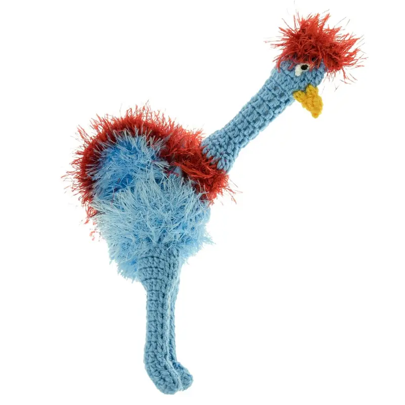 OoMaLoo Handmade Ostrich Dog Toy - Blue