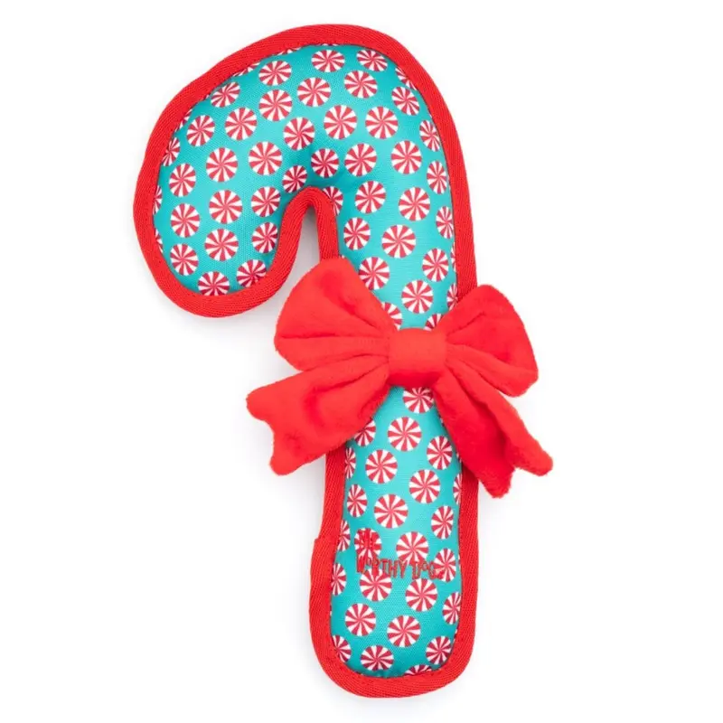 Worthy Dog Holiday Candy Cane Dog Toy