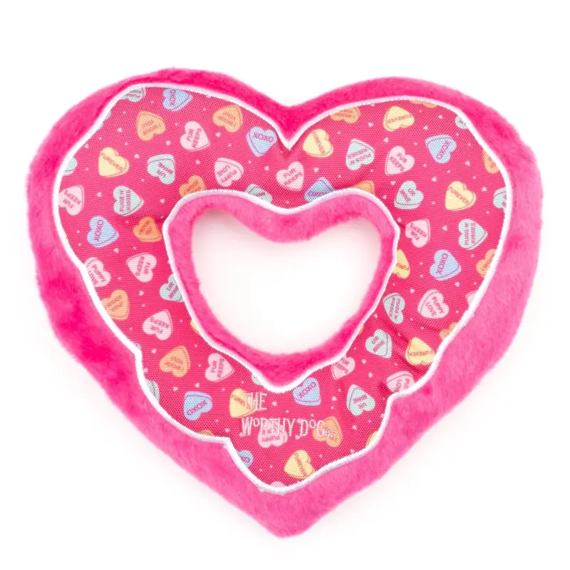Worthy Dog Puppy Love Bonded Mesh Dog Toy - Heart