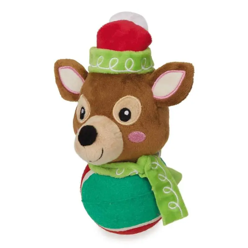 Zanies Holiday Tennis Ball Dog Toy - Jolly Reindeer