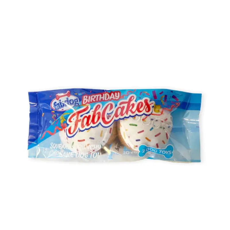 fabdog Foodies Plush Dog Toy - Birthday Fabcake