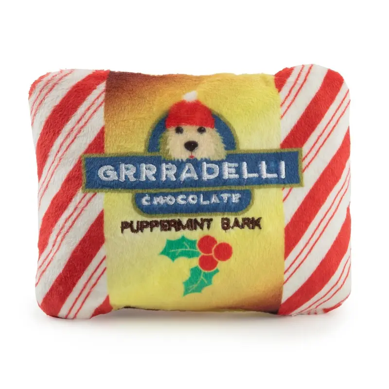 Haute Diggity Dog Holiday Dog Toy - Grrradelli Puppermint Bark Square