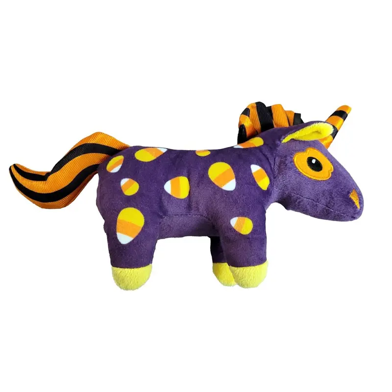 SnugArooz Halloween Plush Dog Toy - Candy Corn Unicorn