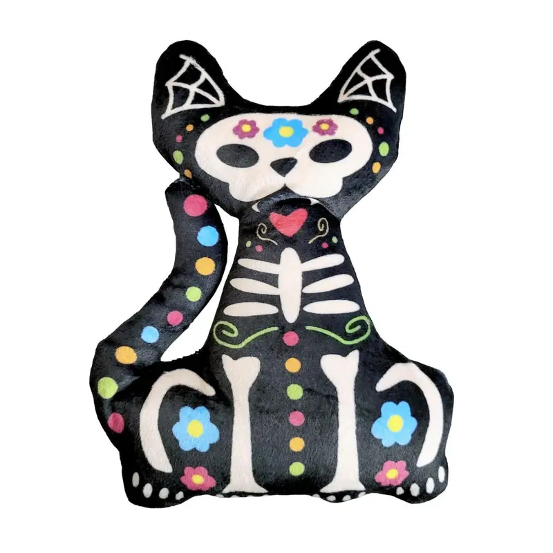 SnugArooz Halloween Plush Dog Toy - Day of the Dead Cat