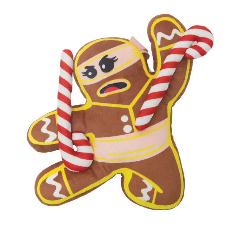 Snugarooz Holiday Candy Ninja Bread Man Dog Toy