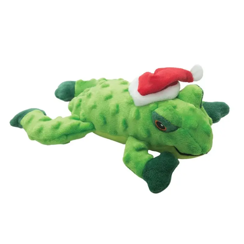 Snugarooz Holiday Frog Dog Toy - Lilly Claus