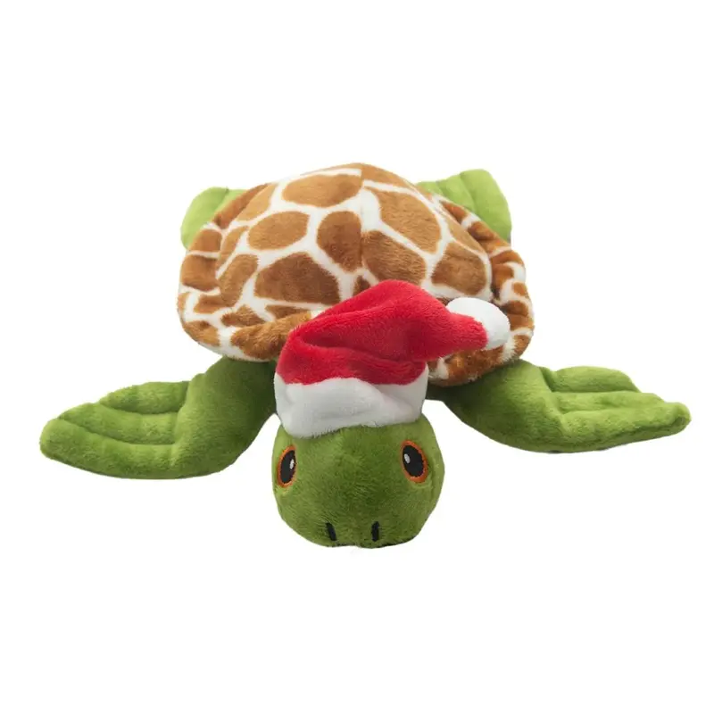 Snugarooz Holiday Turtle Dog Toy - Shelldon Claus