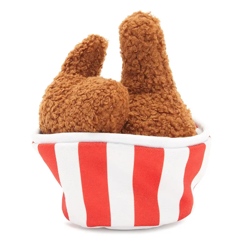 BARK Plush Food Dog Toy - Bucket O' Fried Licken Chicken