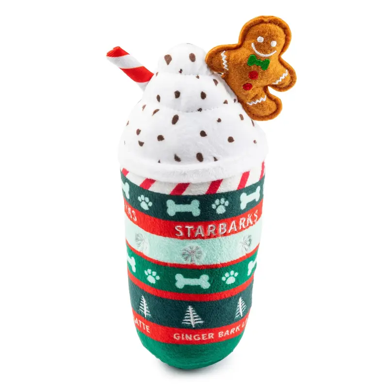 Haute Diggity Dog Holiday Starbarks Ginger Bark Latte Plush Dog Toy