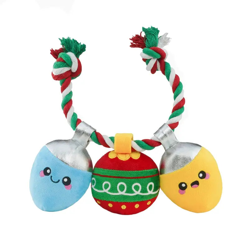 HugSmart Happy Woofmas Ropefunz Dog Toy - Christmas Light