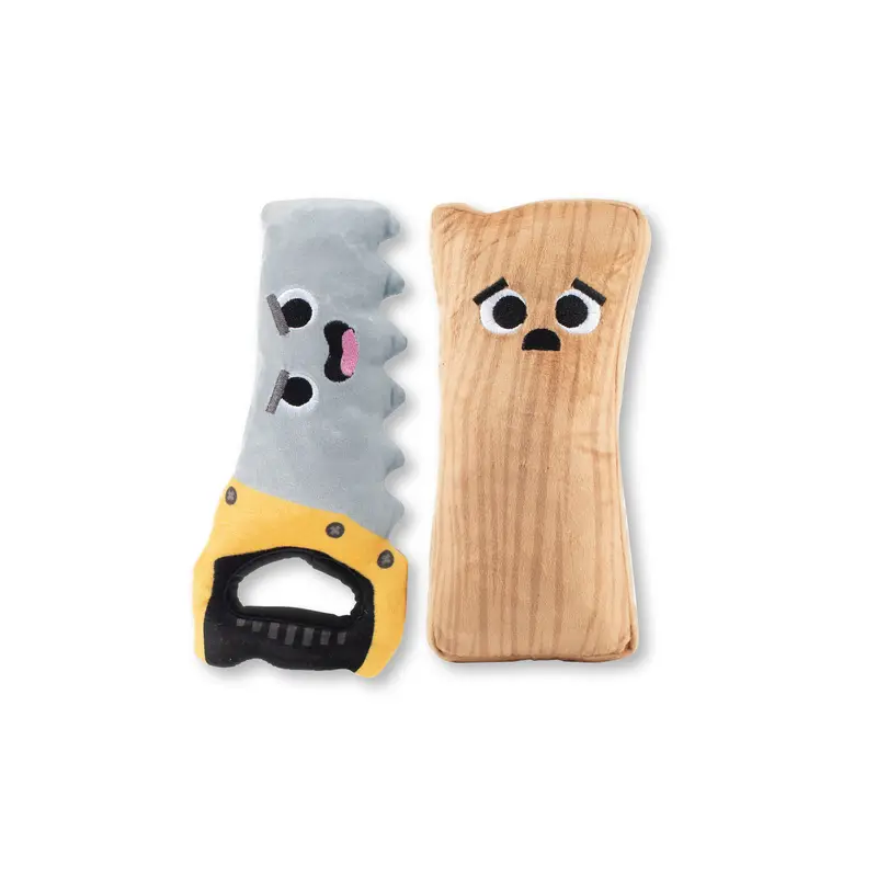 Wagsdale! Plush Tool Dog Toy - I Saw That (Wood and Saw 2 Piece)