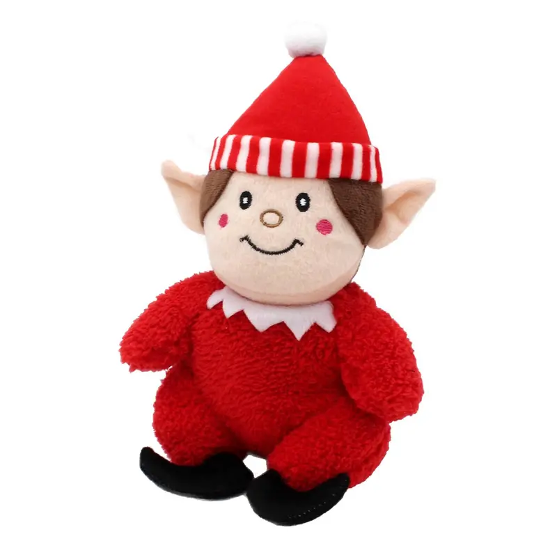 ZippyPaws Holiday Cheeky Chumz Dog Toy - Red Elf