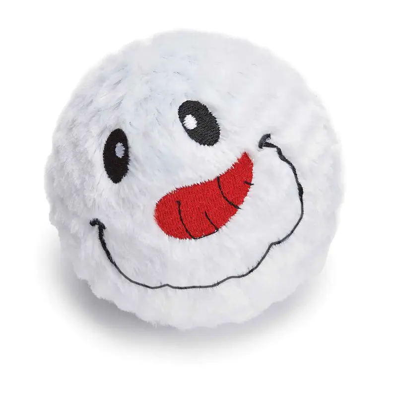 Grriggles Winter Holiday Spikey Squeaker Ball Dog Toy - Snowman 