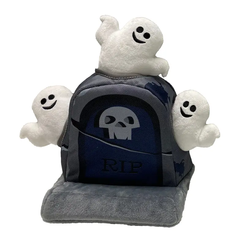 Happy Tails Halloween Hide n Seek Dog Toy - 3 Ghosts & Tombstone