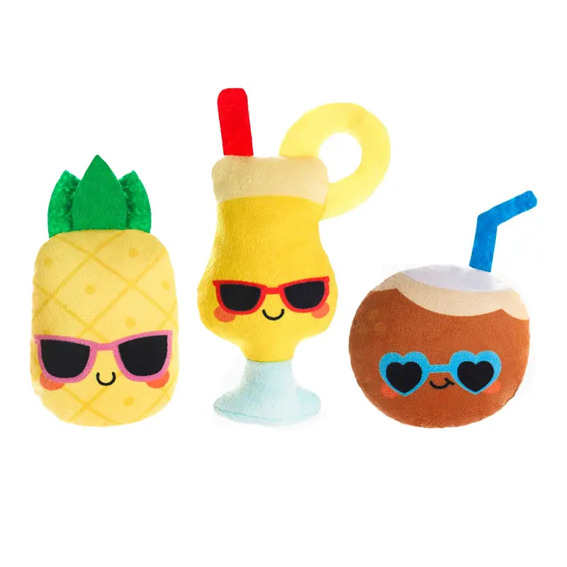HugSmart Food Party Fuzzy Friendz Dog Toy - Pina Colada