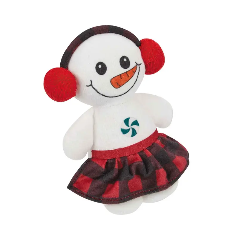 Zanies Holiday Buffalo Check Snow Kids Dog Toy - Girl