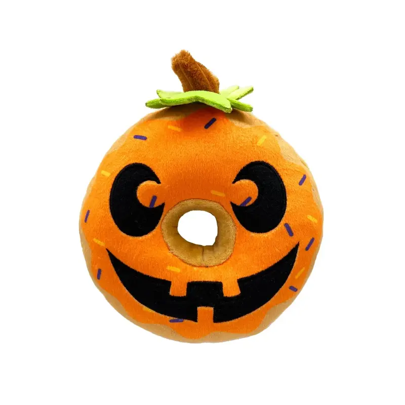 Huxley & Kent Halloween Power Plush Dog Toy - Pumpkin Donut