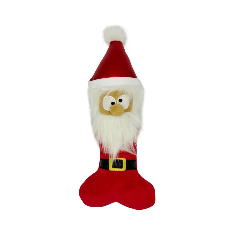 Huxley & Kent Holiday Power Plush Dog Toy - Silly Santa Bone