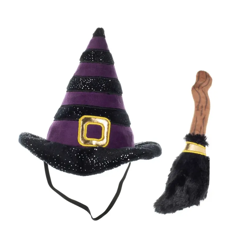 PetShop by Fringe Studio Halloween Wear & Play Dog Toy -  If The Broom Fits 2Pc